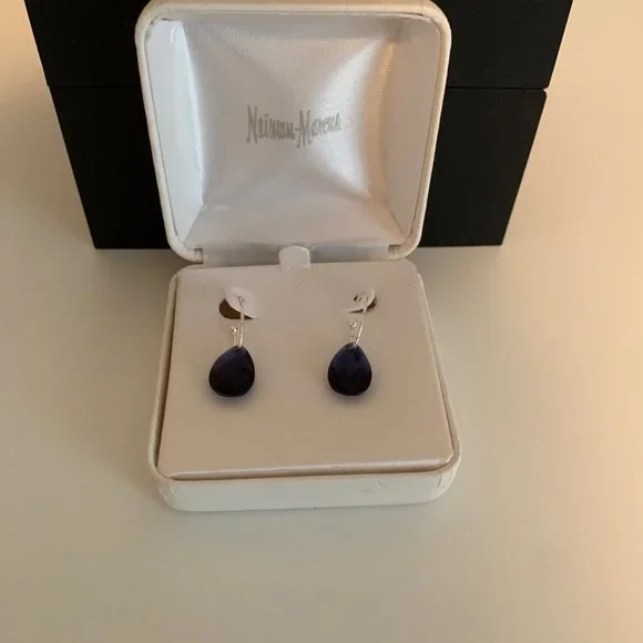 Neiman Marcus Sapphire Tear Drop Earrings - Picture 4 of 4